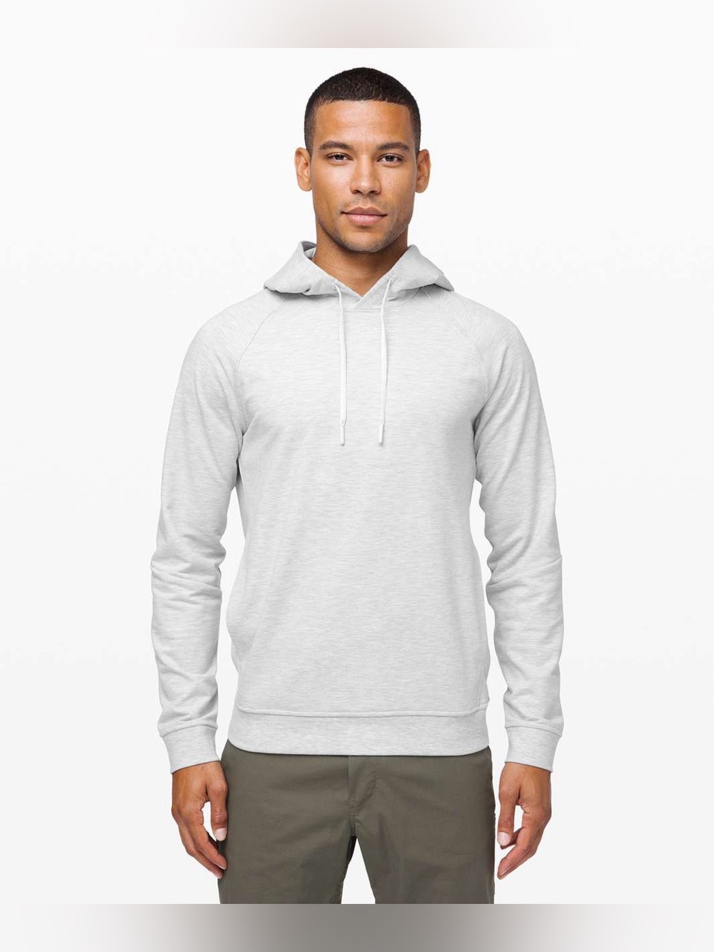 Lululemon City Sweat Pullover -Heathered Ultra Light Grey/Sea Salt- Size XL